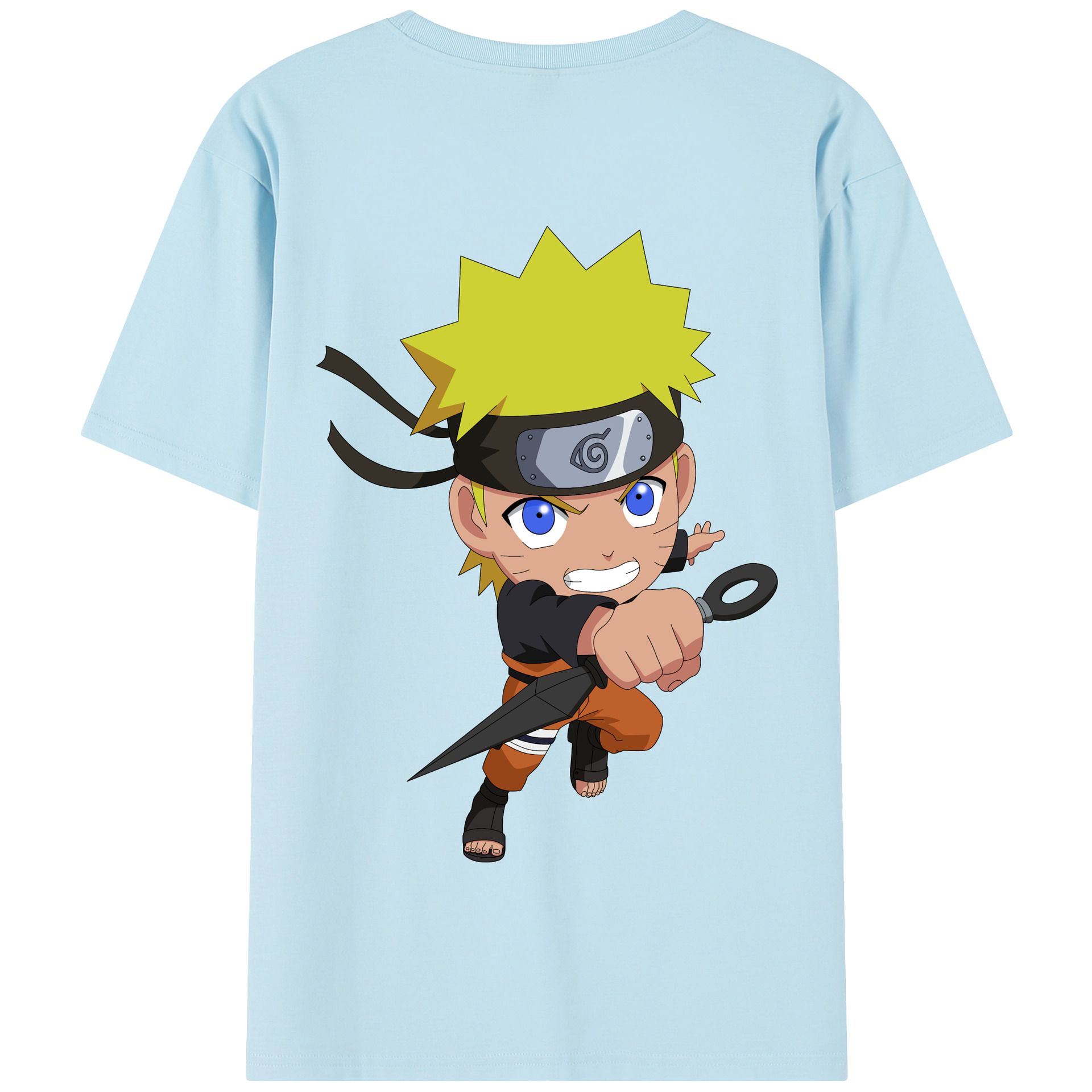 （画像用） NARUTO -ナルト- うずまき ナルト Uzumaki Naruto 綿100％半袖Tシャツ（背面プリント）